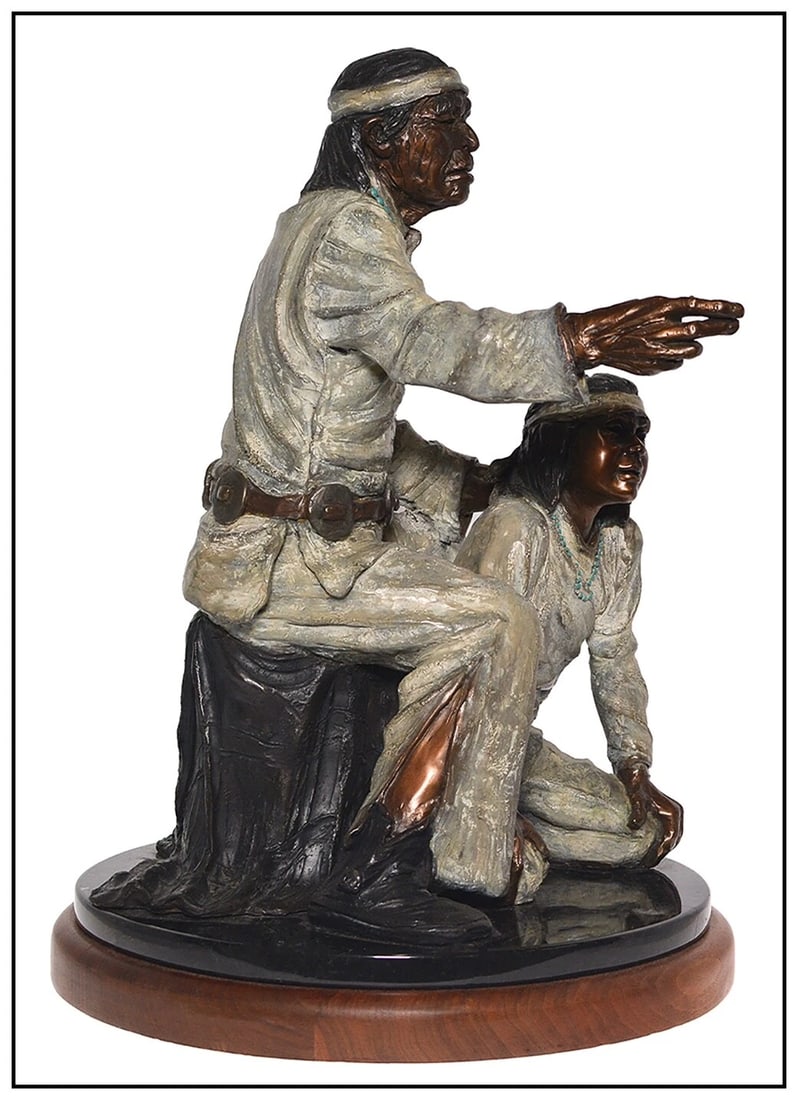 Marie Barbera Brotherhood Unbound Original Bronze Sculpture Signed Western Art (1 of 5)