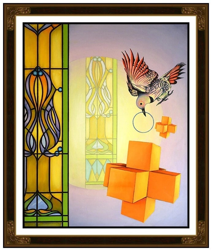 Rita Simon Atirnomis Original Oil Painting On Canvas Signed Surreal Framed Art (1 of 6)