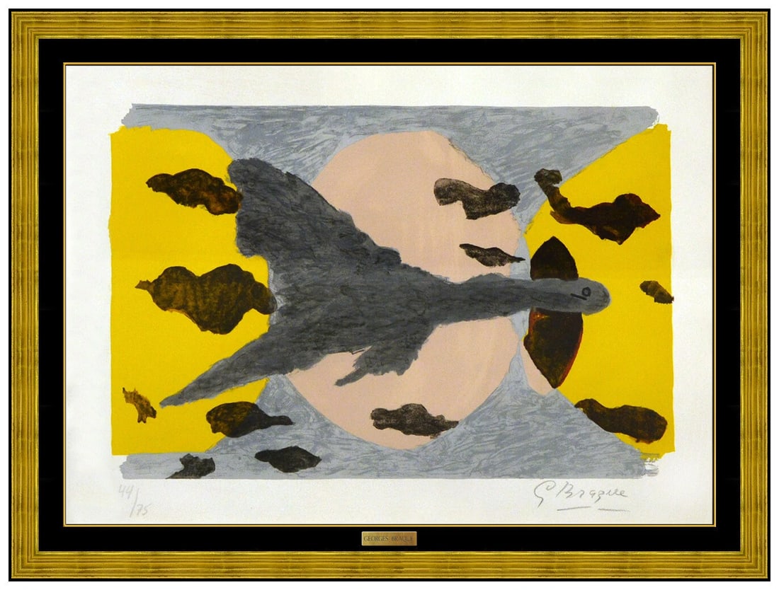 Georges Braque Large Hand Signed Color Lithograph Equinoxe Bird Framed Artwork (1 of 6)