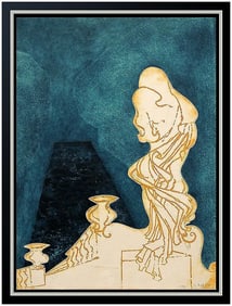 Yannick Ballif Color Etching Carborundum Hand Signed Abstract Portrait Artwork