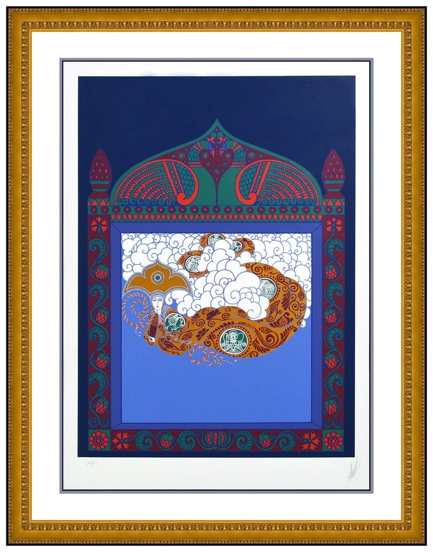 Erte A Fairy Tale Color Serigraph Hand Signed Art Deco Fashion Framed Art (1 of 5)