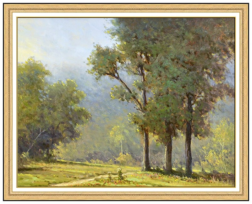 Jerry Ruthven Original Oil Painting On Board Signed Nature Tree Landscape Art (1 of 5)