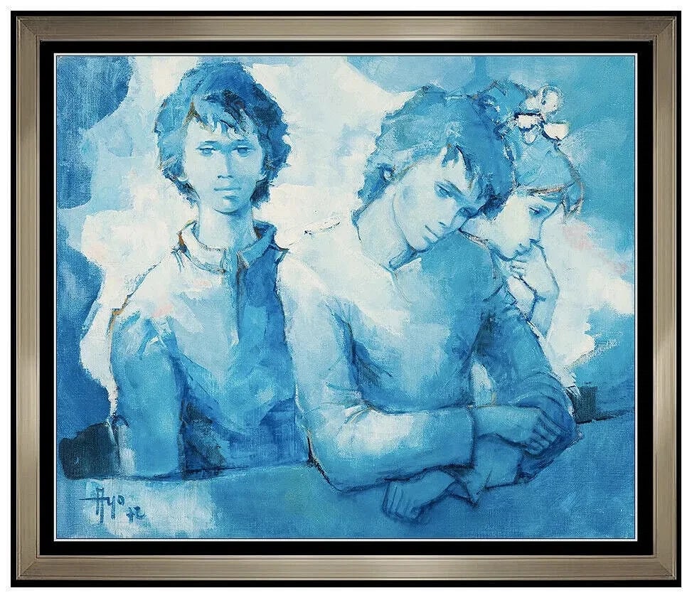 Robert Aillaud Ayo Original Oil Painting On Canvas Signed Portrait Framed Art (1 of 6)