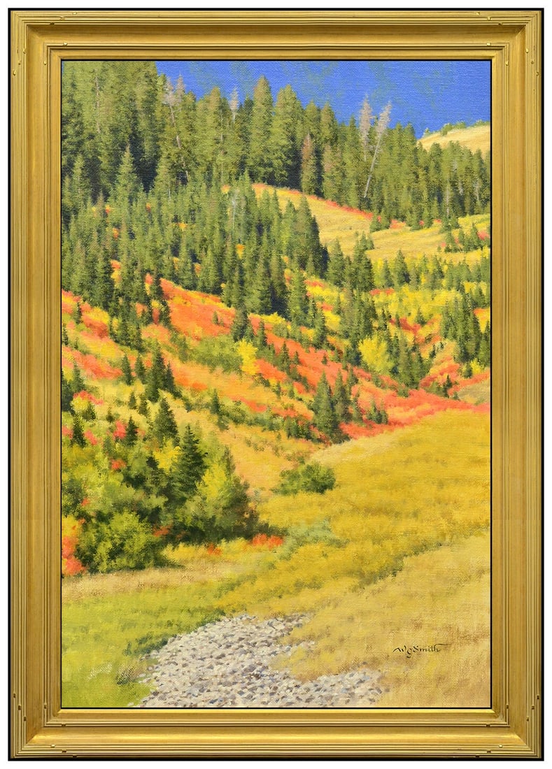 William G Smith Large Original Oil Painting On Board Signed Landscape Framed Art (1 of 6)