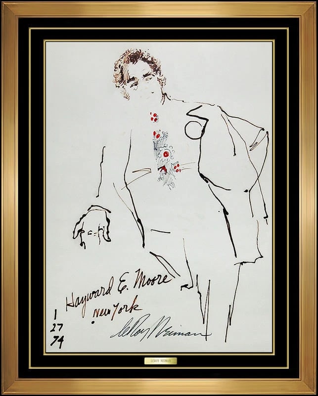 Leroy Neiman Original Color Ink Drawing Hand Signed Hayward Moore Art (1 of 5)