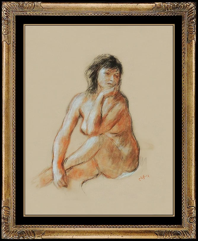 Robert Philipp Original Pastel Painting Signed Nude Female Portrait Rare Art: This lot includes:Gallery COA. In-house shipping available (insurance and international shipping for an additional charge).Artist: Robert PhilippTitle: Nude in ThoughtMedium: Pastel Painting Size: 25"