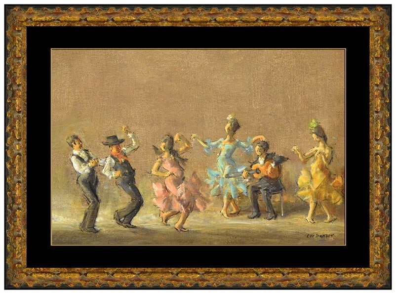 Lee Jackson Original Oil Painting On Board Signed Salsa Dance Music Framed Art (1 of 4)