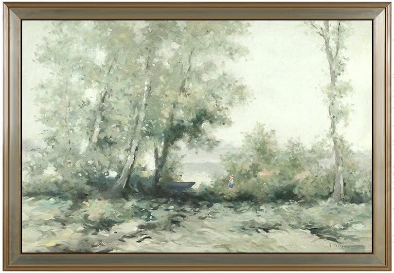 Andre Gisson Original Oil Painting On Canvas Signed Large Water Landscape Art (1 of 6)