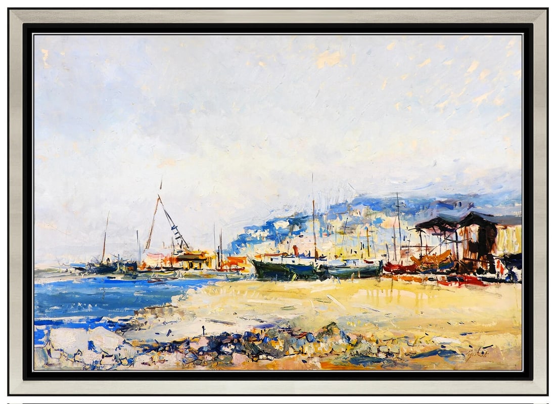 Mario Agostinelli Large Original Oil Painting On Board Signed Landscape Seascape (1 of 6)