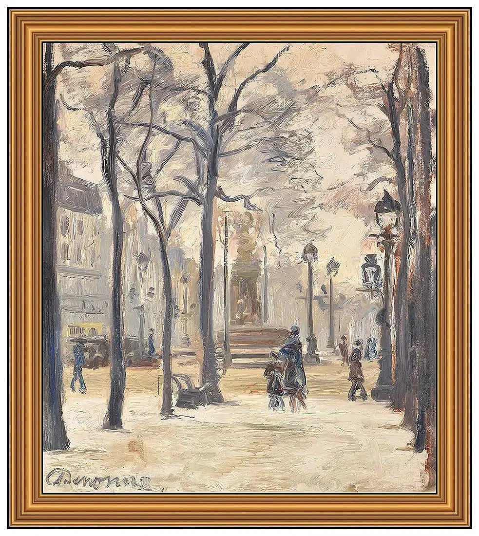 Alexander Denonne Original Oil Painting On Canvas Signed Figures Framed Artwork: This lot includes:Gallery COA. In-house shipping available (insurance and international shipping for an additional charge).Artist: Alexander DenonneTitle: City SplendorMedium: Oil Painting On CanvasSi