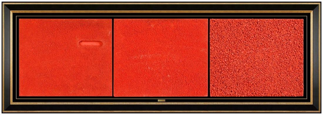 Bettina Werner Large Original Triptych Pigment Salt Painting On Board Abstract Art (1 of 8)