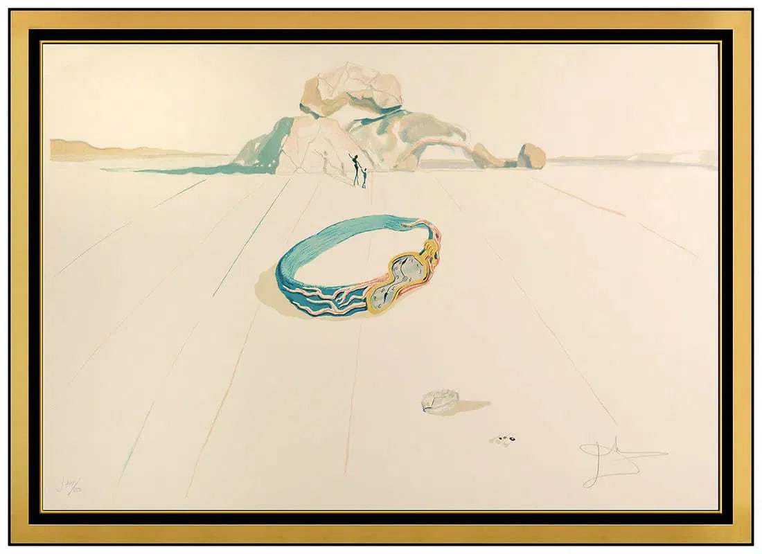 Salvador Dali Original Color Lithograph Print Desert Bracelet Signed Framed Art (1 of 5)