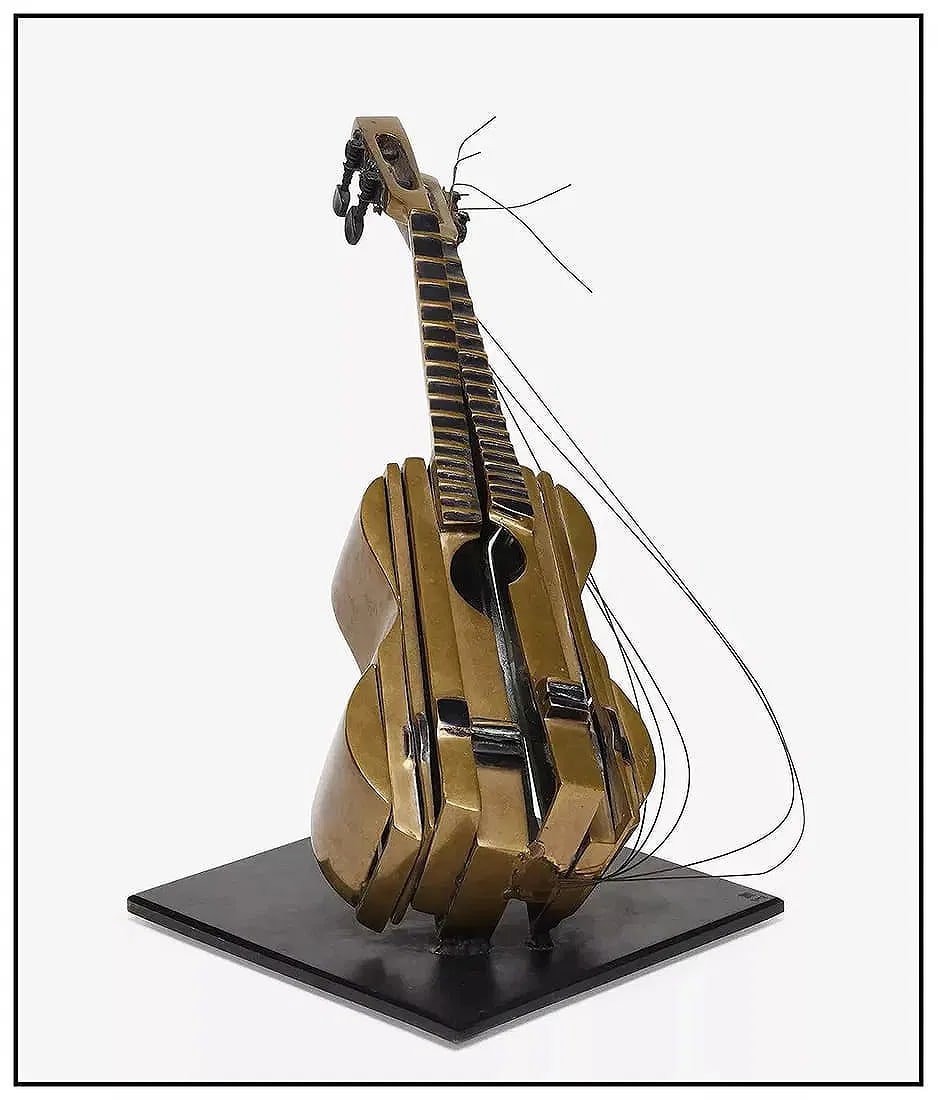 Pierre Arman Original Bronze Sculpture Segmented Guitar Signed Music Instrument (1 of 7)