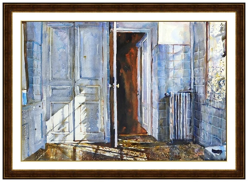 Shirl Goedike Original Watercolor Painting Interior Still Life Signed Artwork (1 of 5)