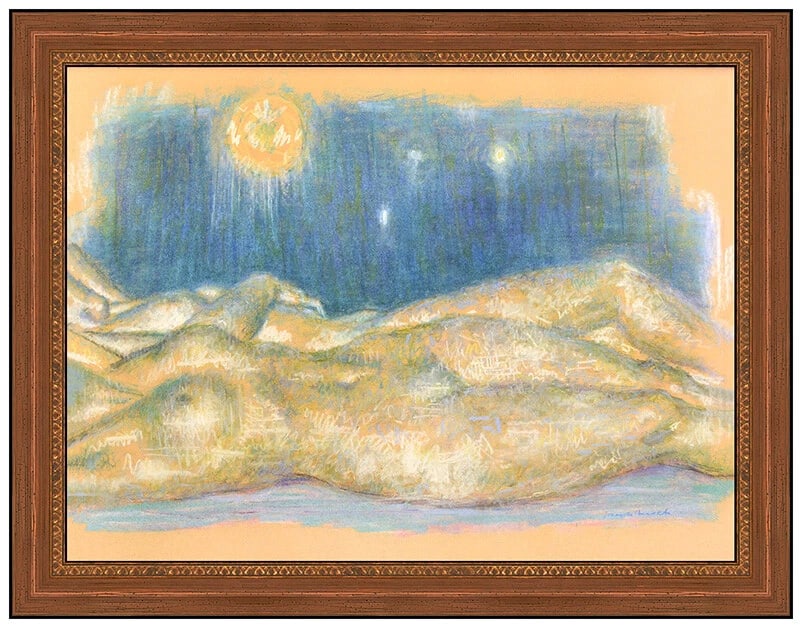 Joseph Hirsch Original Pastel Painting Signed Female Figurative Framed Artwork: This lot includes:Gallery COA. In-house shipping available (insurance and international shipping for an additional charge).Artist: Joseph Hirsch Title: Under The MoonlightMedium: Pastel paintingSize: