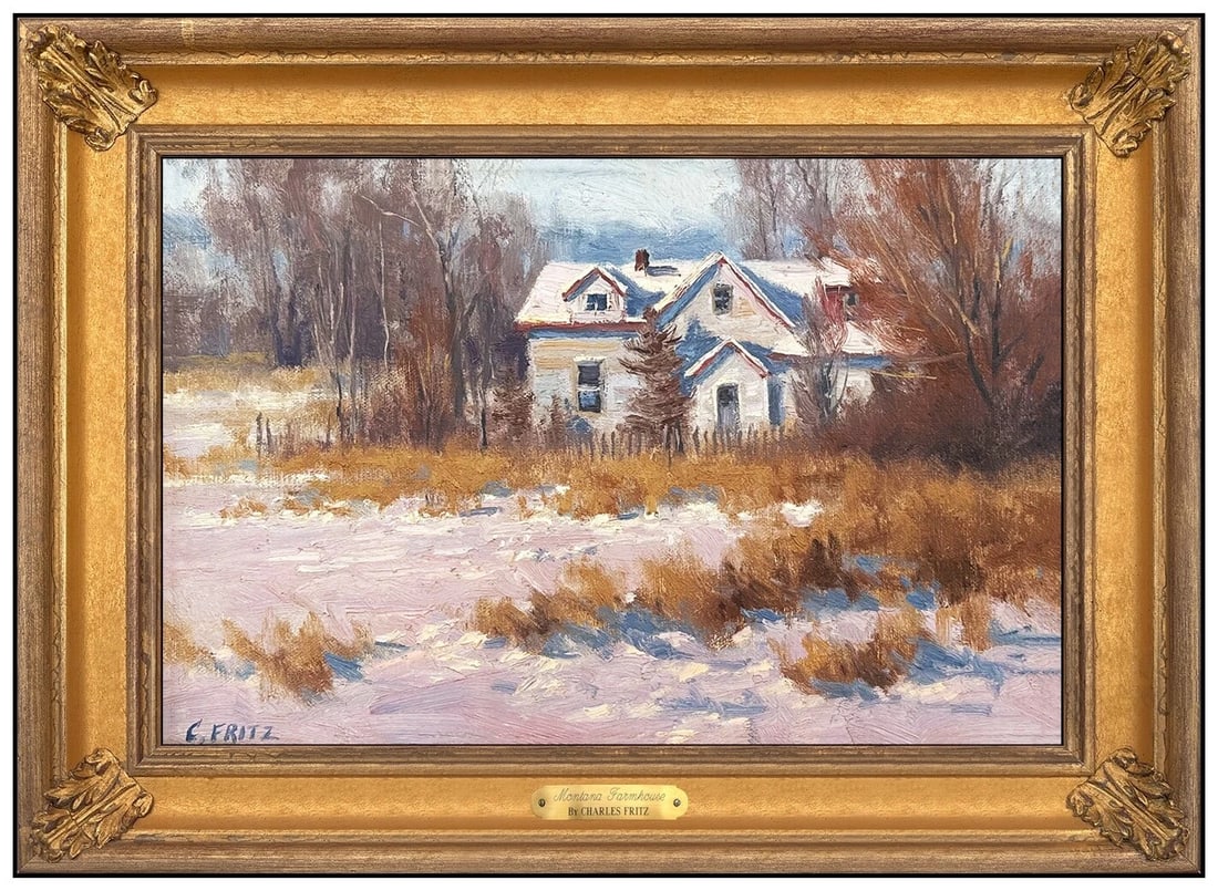 Charles Fritz Original Oil Painting On Canvas Board Signed Framed Artwork (1 of 5)