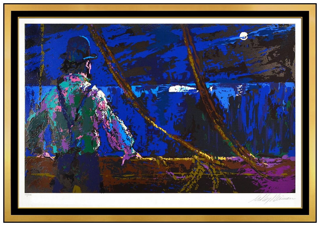 Leroy Neiman Ahab At Night Watch Large Serigraph Hand Signed Moby Dick Artwork (1 of 6)