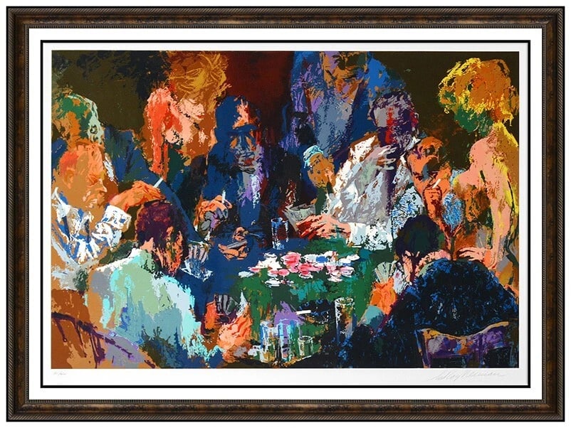 Leroy Neiman International Poker Large Original Serigraph Hand Signed Framed Art (1 of 6)