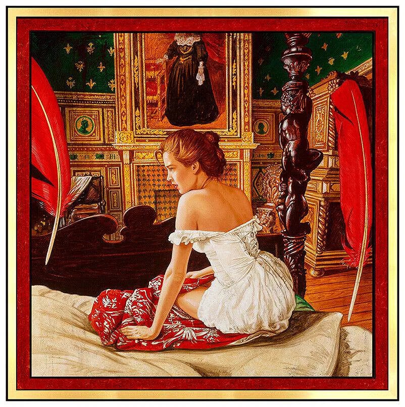 Anton Molnar Large Original Oil Painting On Canvas Signed Female Portrait Framed Art (1 of 6)