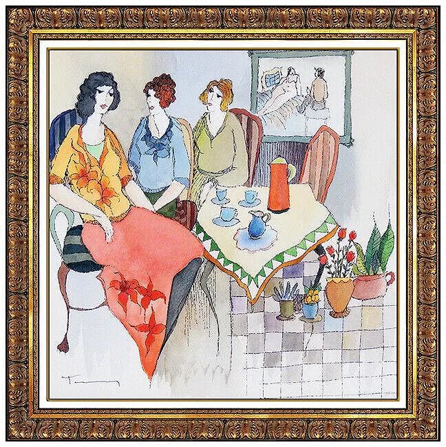 Itzchak Tarkay Authentic Original Watercolor Painting Signed Ladies Portrait Art (1 of 4)