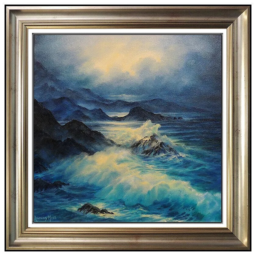 Rosemary Miner Original Oil Painting On Canvas Signed Seascape Framed Artwork (1 of 5)
