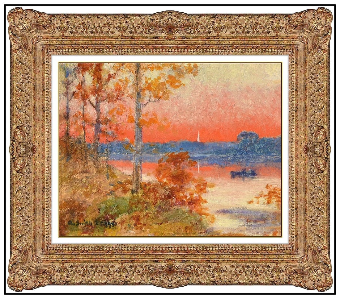 Augustus Daggy Original Oil Painting On Board Signed Landscape Framed Art (1 of 4)
