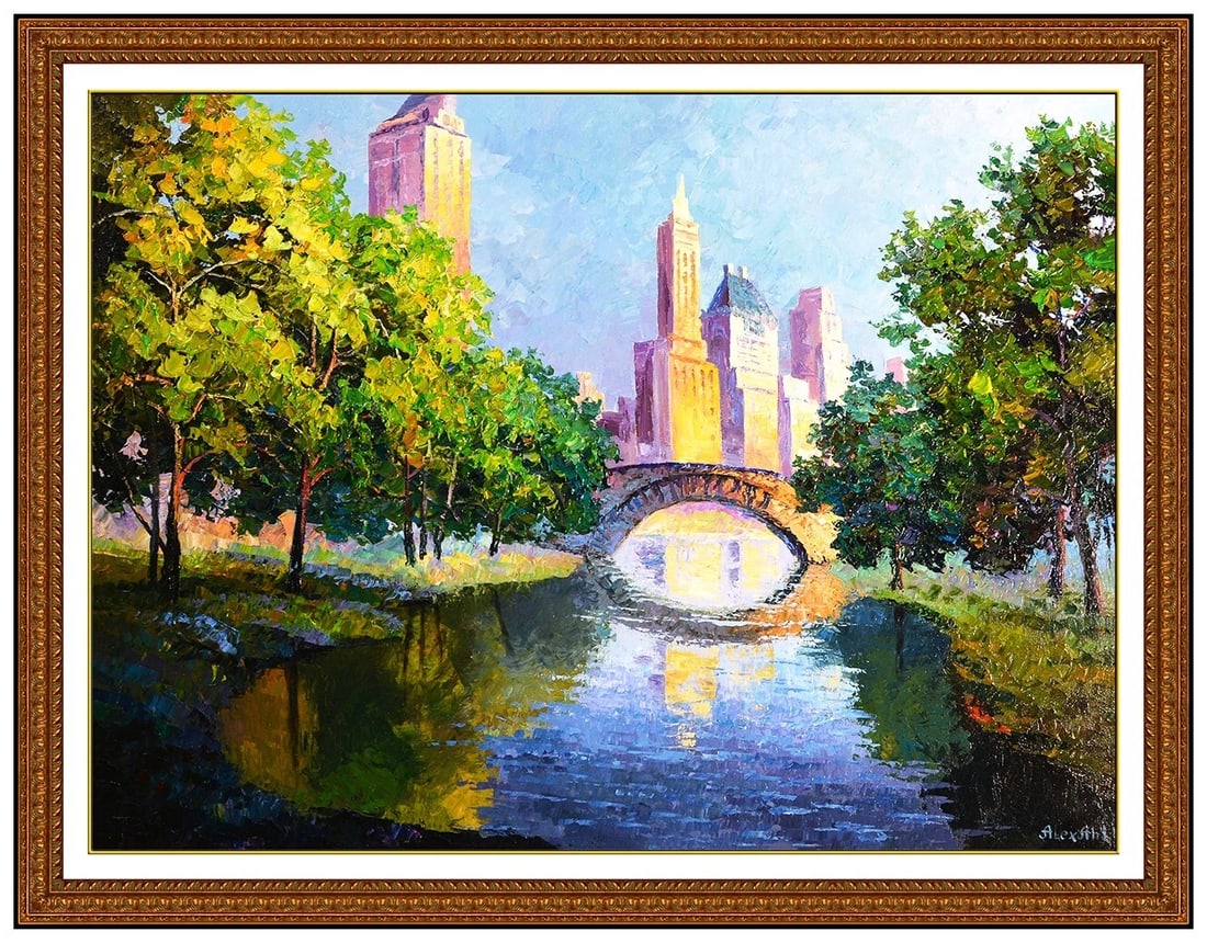 Alexander Antanenka Large Original Painting On Canvas Signed New York Framed Art (1 of 5)