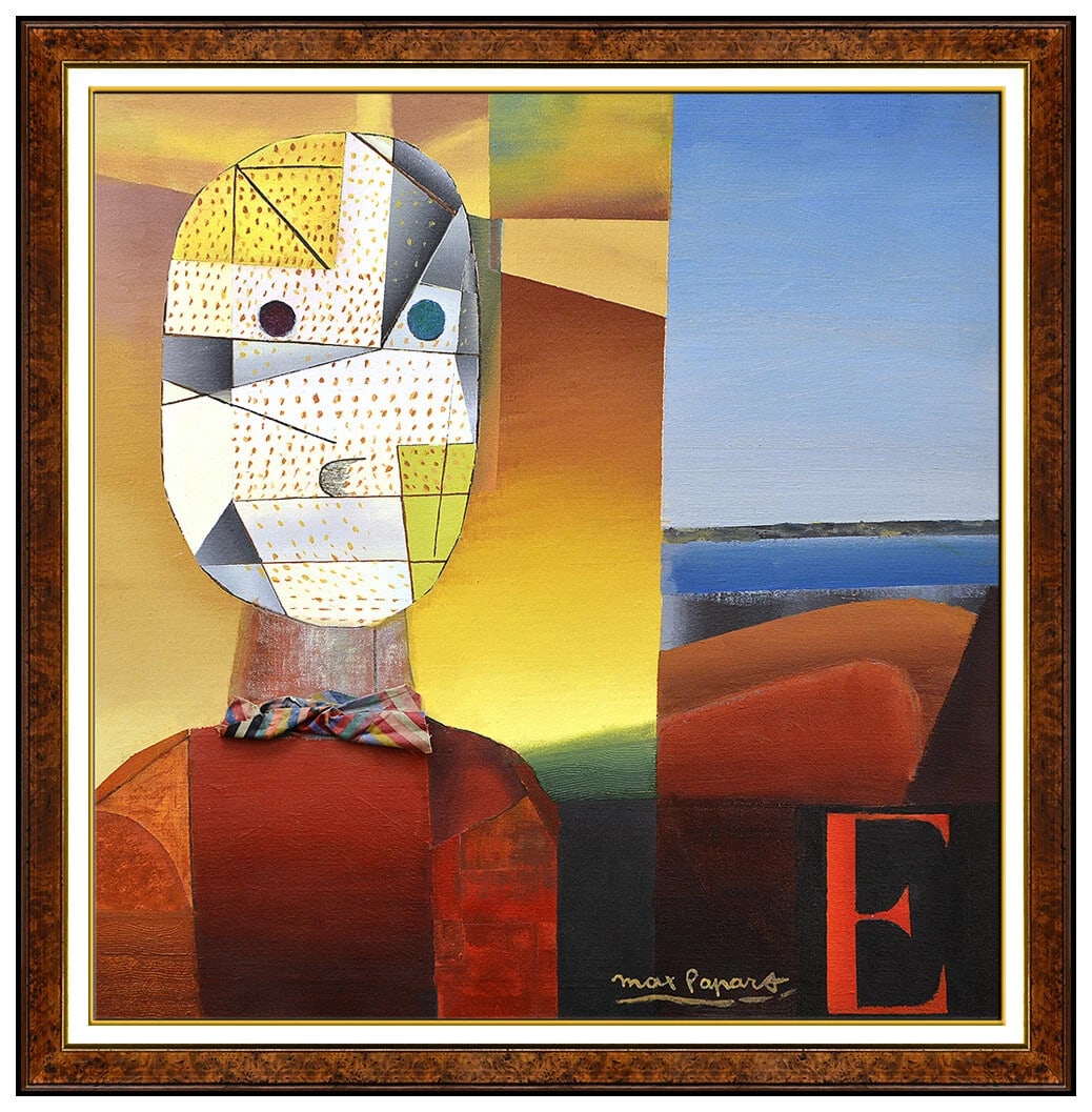 Max Papart Large Original Oil Painting On Canvas Signed Portrait Framed Artwork: This lot includes:Gallery COA. In-house shipping available (insurance and international shipping for an additional charge).Artist: Max PapartTitle: Le Jeune AnacharsisMedium: Oil On Canvas Size: 30" x