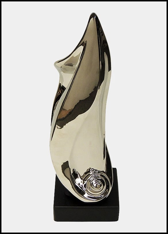 Marco Morandi Original Platinum Ceramic Sculpture Abstract Modern Signed Artwork (1 of 4)
