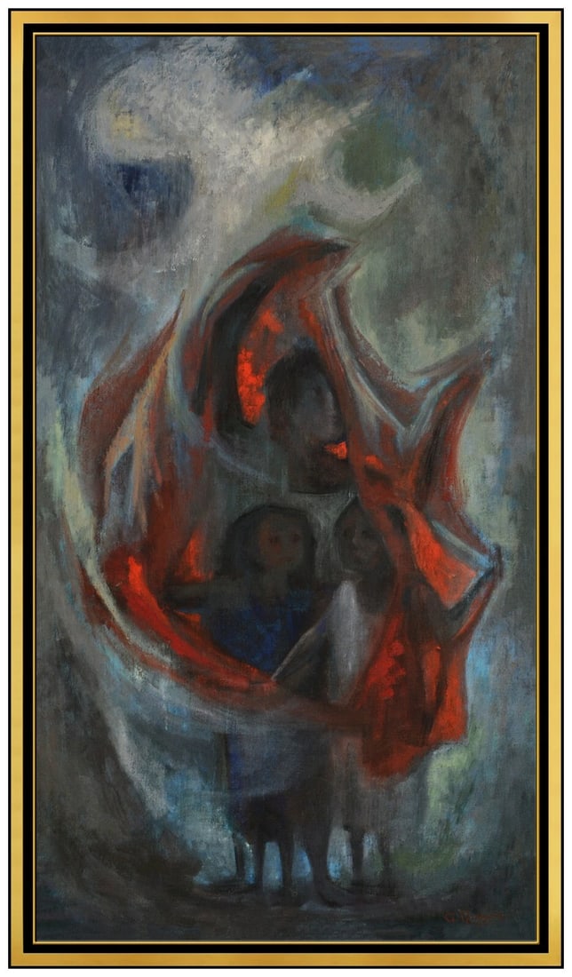 Antonio Ramirez Large Original Painting On Canvas Signed Children Portrait Art (1 of 5)