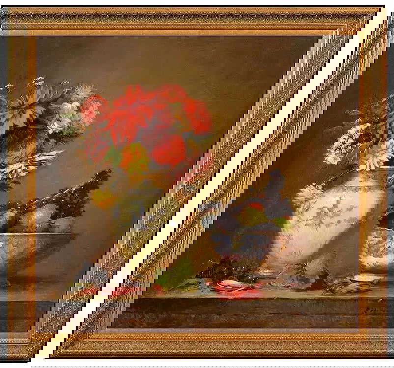 Jim Rodgers Original Oil Painting On Board Signed Floral Still Life Framed Art (1 of 4)