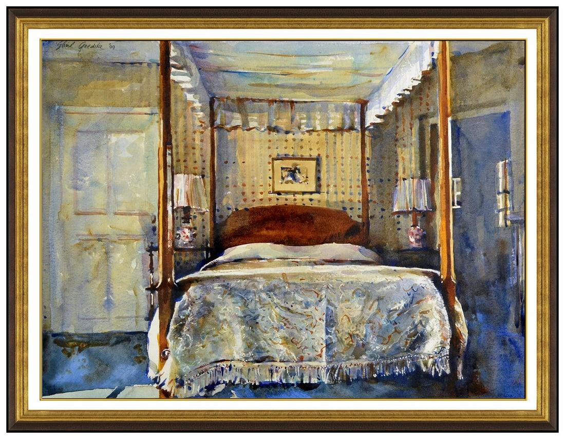 Shirl Goedike Large Original Watercolor Painting Signed Interior Framed Artwork (1 of 5)