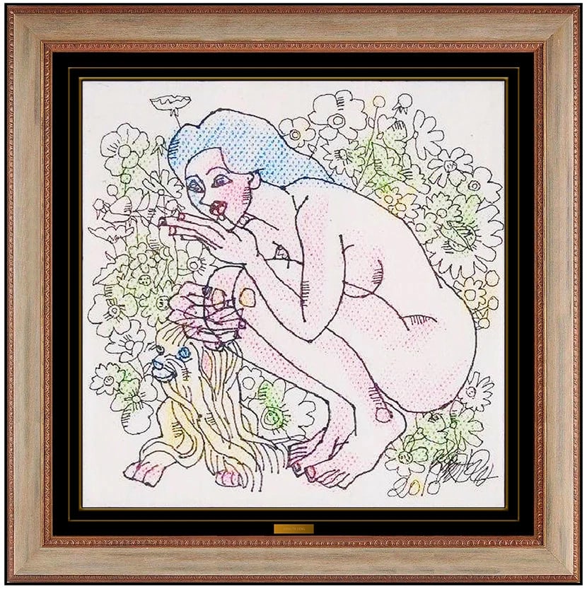 Jiang Tie Feng Original Gouache Painting Signed Chinese Female Portrait Art (1 of 5)