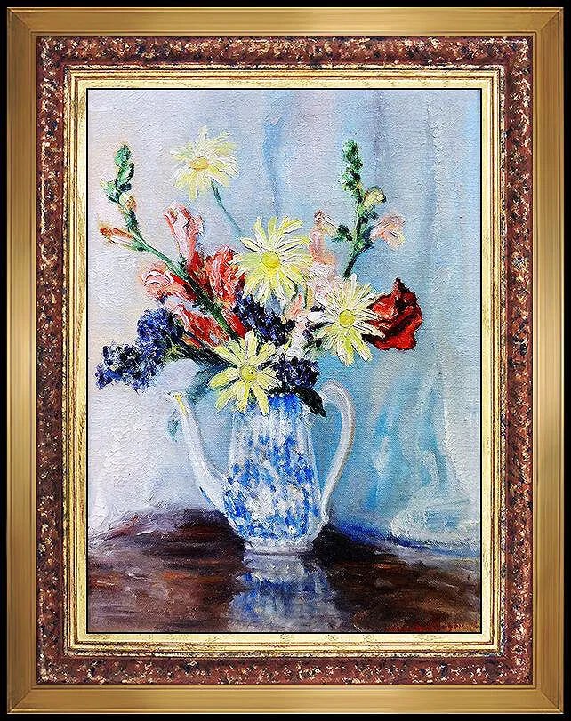 Johann Berthelsen Original Oil Painting On Board New York Flowers Signed Artwork (1 of 4)
