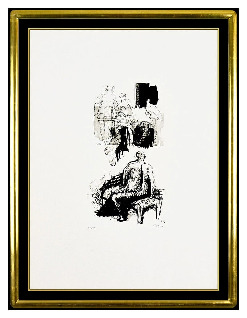 Henry Moore Original Lithograph Woman Seated Fireside Hand Signed Sculpture Art: This lot includes:Gallery COA. In-house shipping available (insurance and international shipping for an additional charge).Artist: Henry MooreTitle: Woman Seated on Fireside StoolMedium: LithographSiz