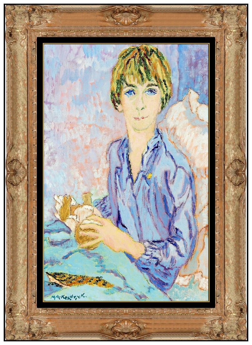 Lilian Mackendrick Original Oil Painting On Canvas Female Portrait Signed Framed Art (1 of 4)