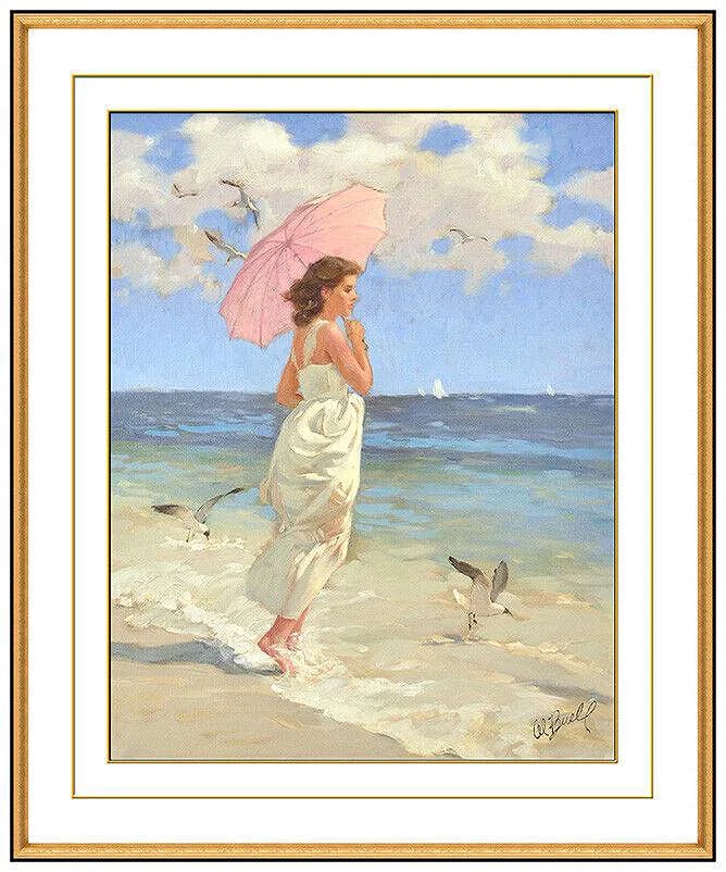 Al Buell Original Oil Painting On Canvas Beach Scene Portrait Signed Framed Art (1 of 4)