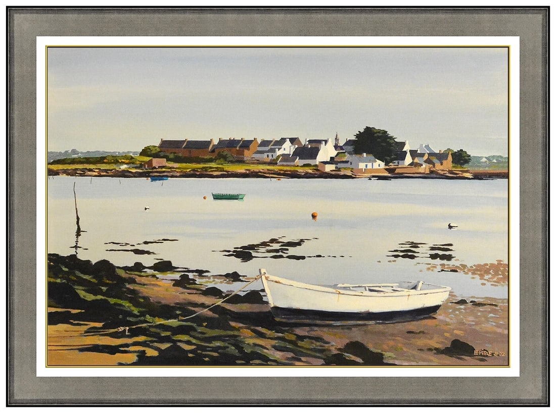 Jean Francois Le Pitre Original Oil Painting On Canvas Waterscape Signed Framed Art (1 of 5)