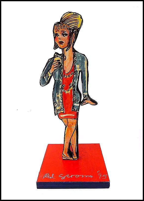 Red Grooms Original Wood Sculpture Acrylic Painting Hand Signed Modern Art (1 of 4)