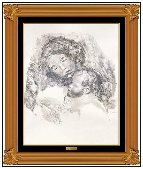 Pierre Auguste Renoir Maternite Grande Planche Lithograph Framed Artwork (1 of 7)