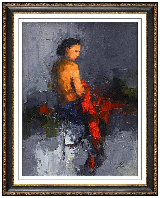 Onyeka Ibe Original Oil Painting On Canvas Female Portrait Signed Large Framed Art (1 of 5)