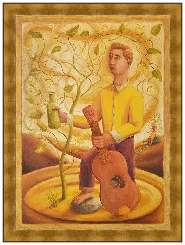 Charles Keiger Original Oil Painting On Board Figure Music Signed Framed Artwork (1 of 5)