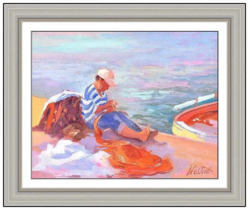 Carol Westcott Original Nautical Portrait Painting On Board Signed Framed Art (1 of 3)