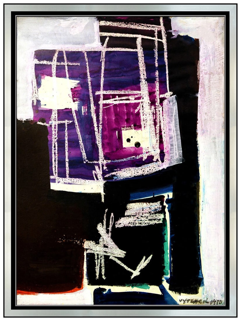 Vaclav Vytlacil Original Oil Painting Modern Abstract Cityscape Signed Art (1 of 4)