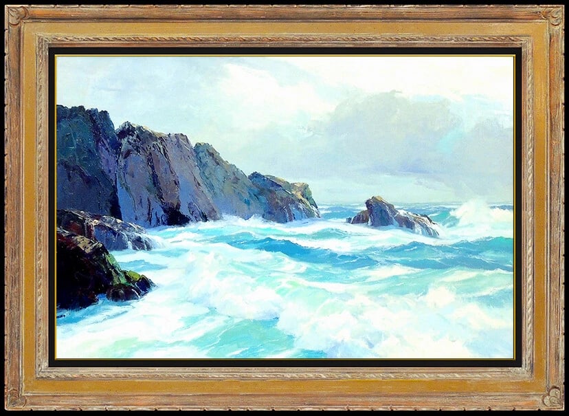 Bennett Bradbury Large Original Oil Painting On Canvas Seascape Ocean Signed Art (1 of 6)
