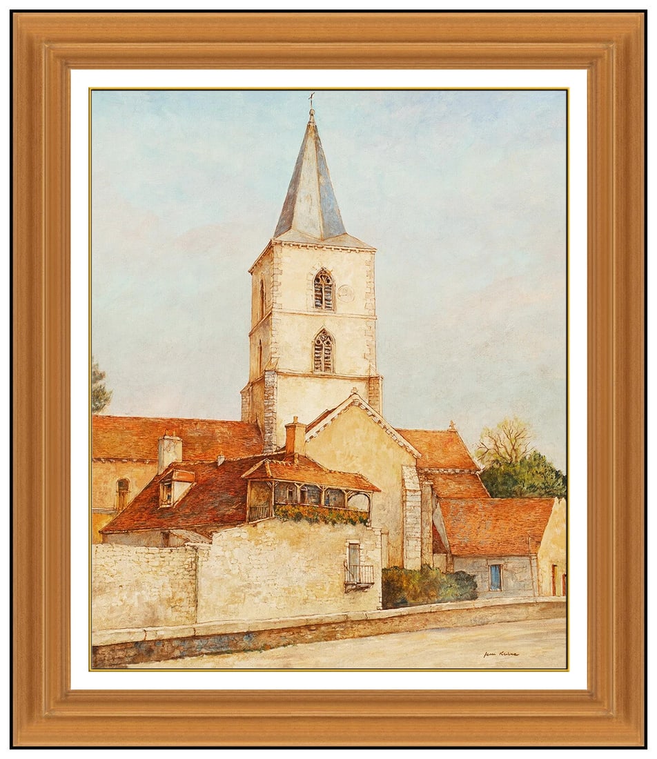 Jean Keime Original Oil Painting On Canvas Church Cityscape Signed Framed Art (1 of 5)