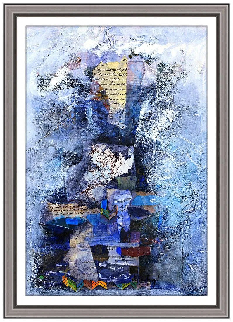 Nissan Engel Original Oil Painting Music Floral Still Life Signed Artwork: This lot includes:Gallery COA. In-house shipping available (insurance and international shipping for an additional charge).Artist: Nissan Engel Title: The Word of a PoetMedium: oil on art paperSize: 2