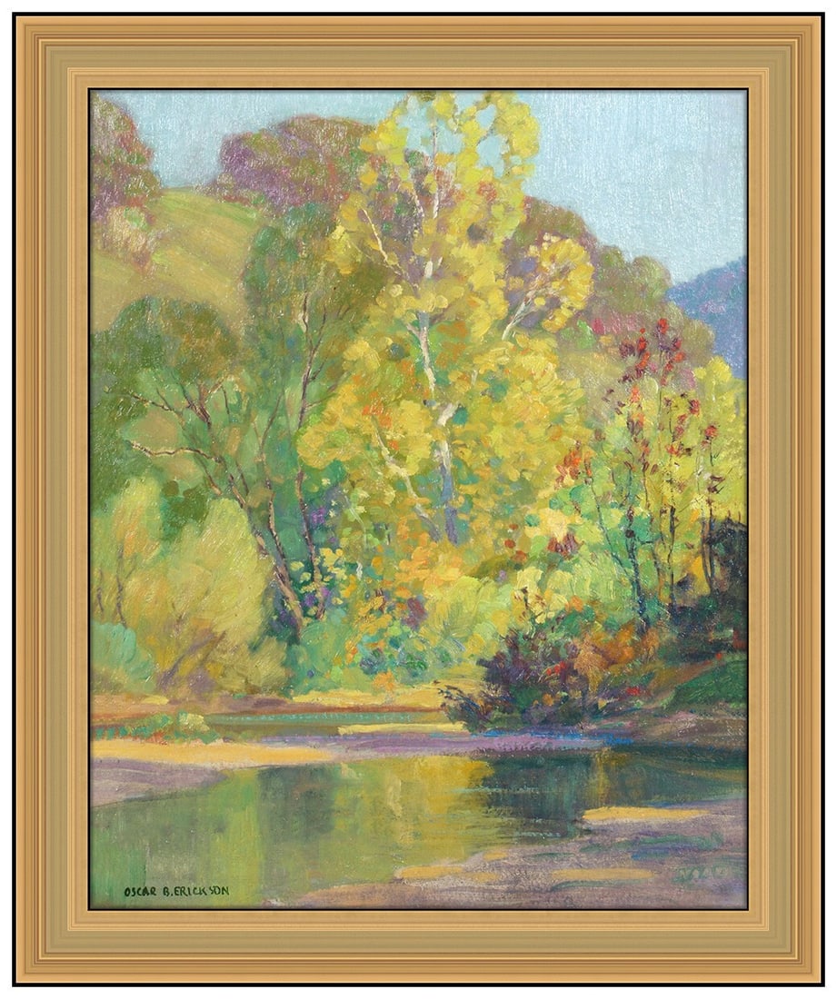 Oscar B Erickson Original Oil Painting On Board Landscape Signed Framed Art (1 of 4)