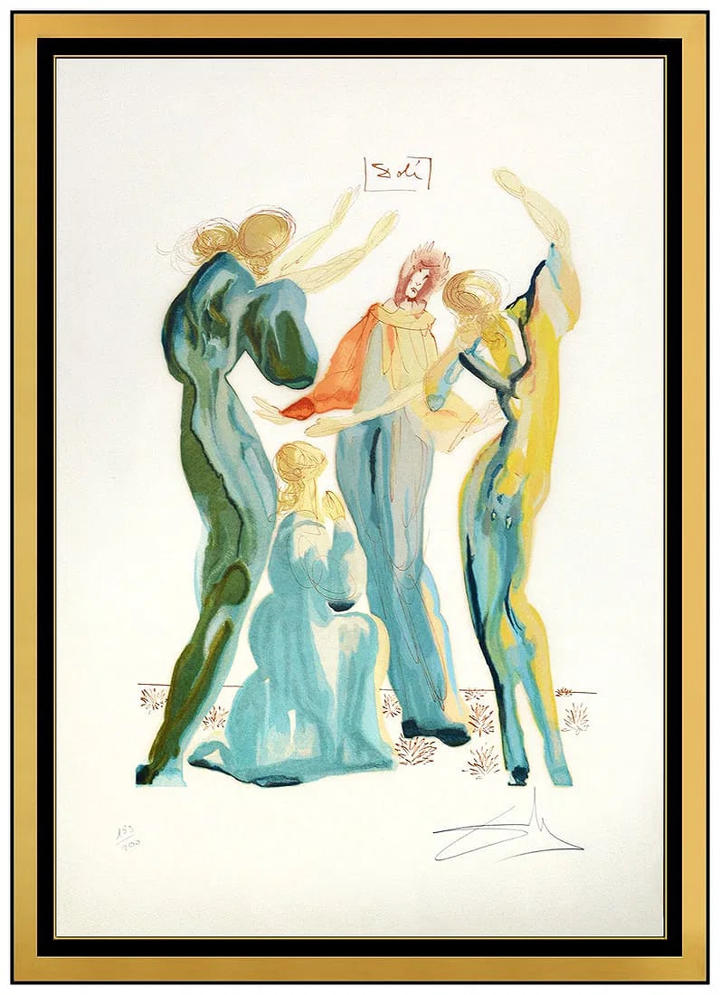 Salvador Dali Original La Danse Etching Signed Framed Surreal Artwork: This lot includes:Gallery COA. In-house shipping available (insurance and international shipping for an additional charge).Artist: Salvador DaliTitle: La DanseMedium: Color Etching and Engraving Print