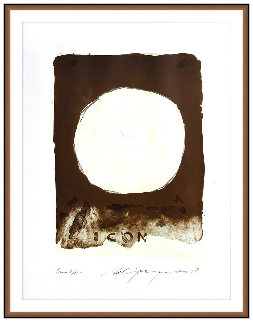 Adja Yunkers Icon I Color Lithograph Signed Framed Abstract Art (1 of 5)